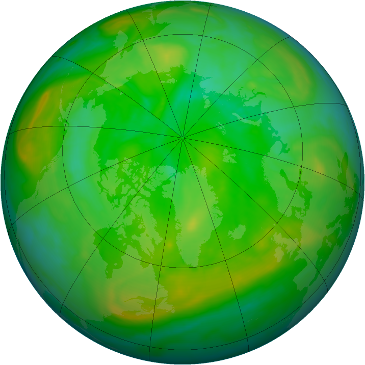 Arctic ozone map for 02 July 2007